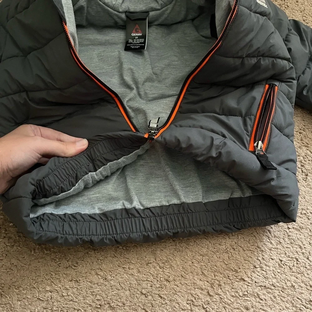 Gerry Weber Gray Puffer Jacket with Orange Accents
